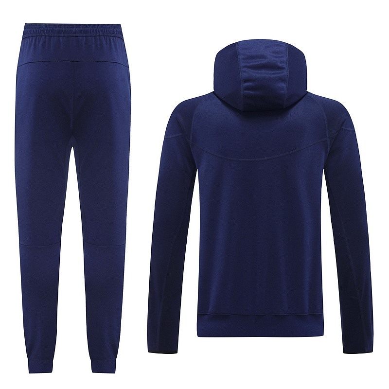2024 Nike Royal Blue Hoodie Jacket Kit Set Football Team Shirt Sports Fashion