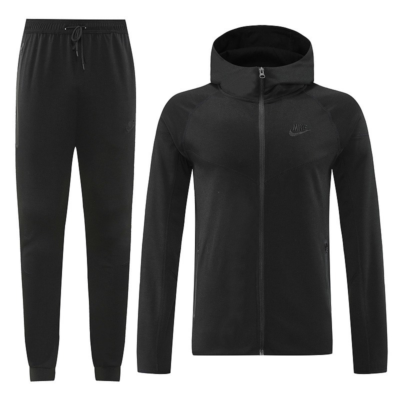2024 Nike Black Hoodie Jacket Kit Set Football Team Shirt Sports Fashion