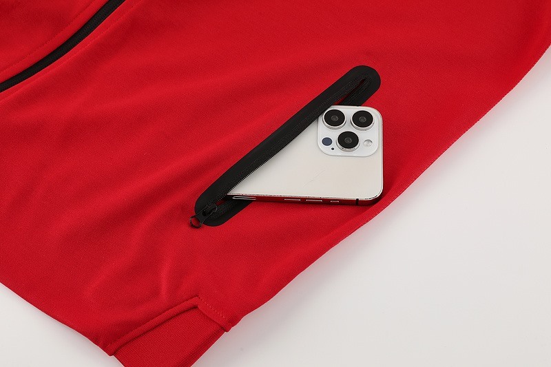 2024 Nike Red Hoodie Jacket Kit Set Football Team Shirt Sports Fashion
