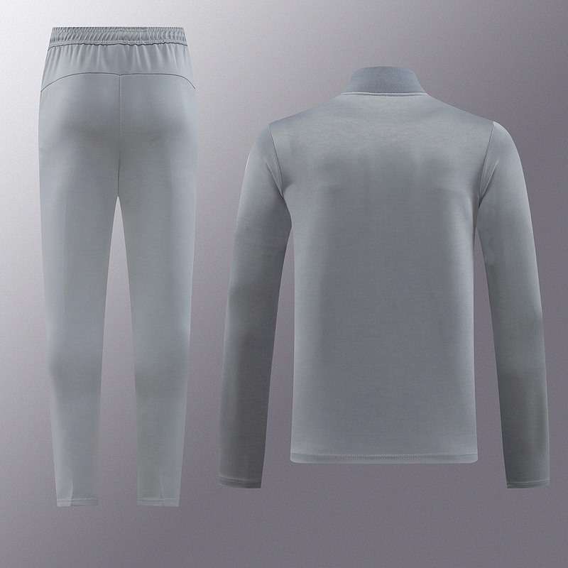 2024 Puma Grey Jacket Training Suit Set Football Team Shirt Sports Fashion