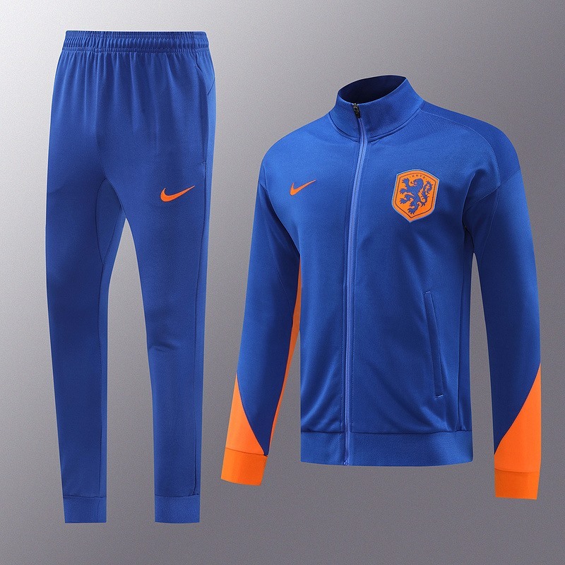 2024 Nehterlands Blue Jacket Training Suit Set Football Team Shirt Sports Fashion