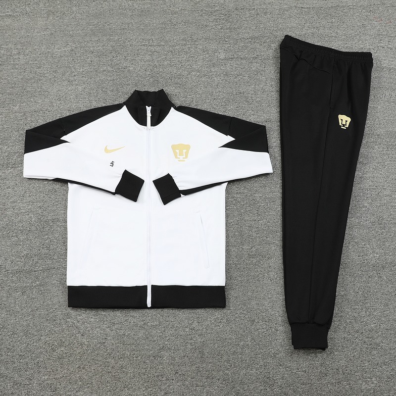 2024 Pumas UNAM White Jacket Training Suit Set Football Team Shirt Sports Fashion