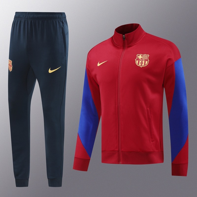 2024 Barcelona Maroon Jacket Training Suit Set Football Team Shirt Sports Fashion