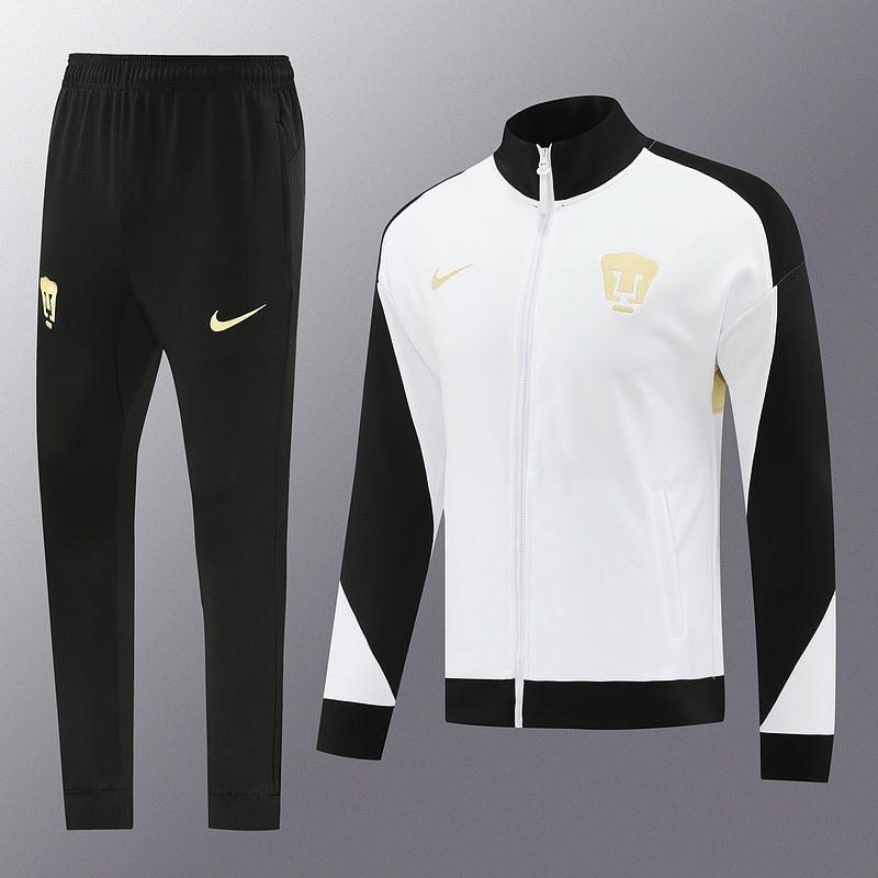 2024 Pumas UNAM White Jacket Training Suit Set Football Team Shirt Sports Fashion