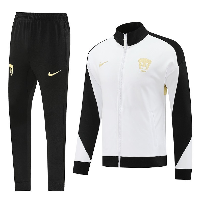 2024 Pumas UNAM White Jacket Training Suit Set Football Team Shirt Sports Fashion