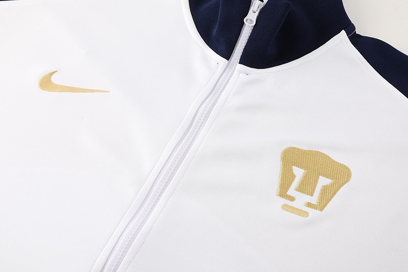 2024 Pumas UNAM White Jacket Training Suit Set Football Team Shirt Sports Fashion