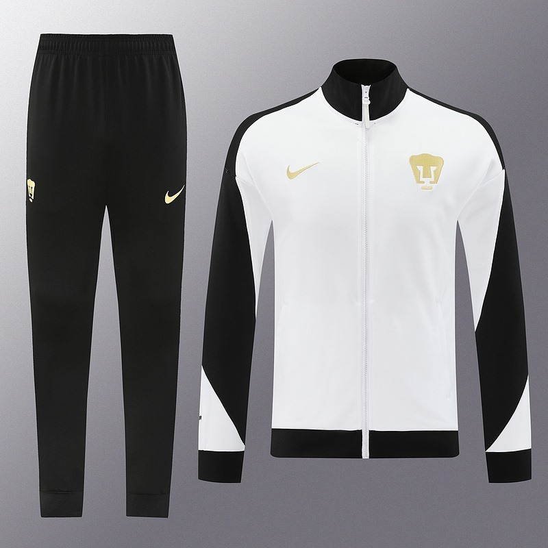 2024 Pumas UNAM White Jacket Training Suit Set Football Team Shirt Sports Fashion
