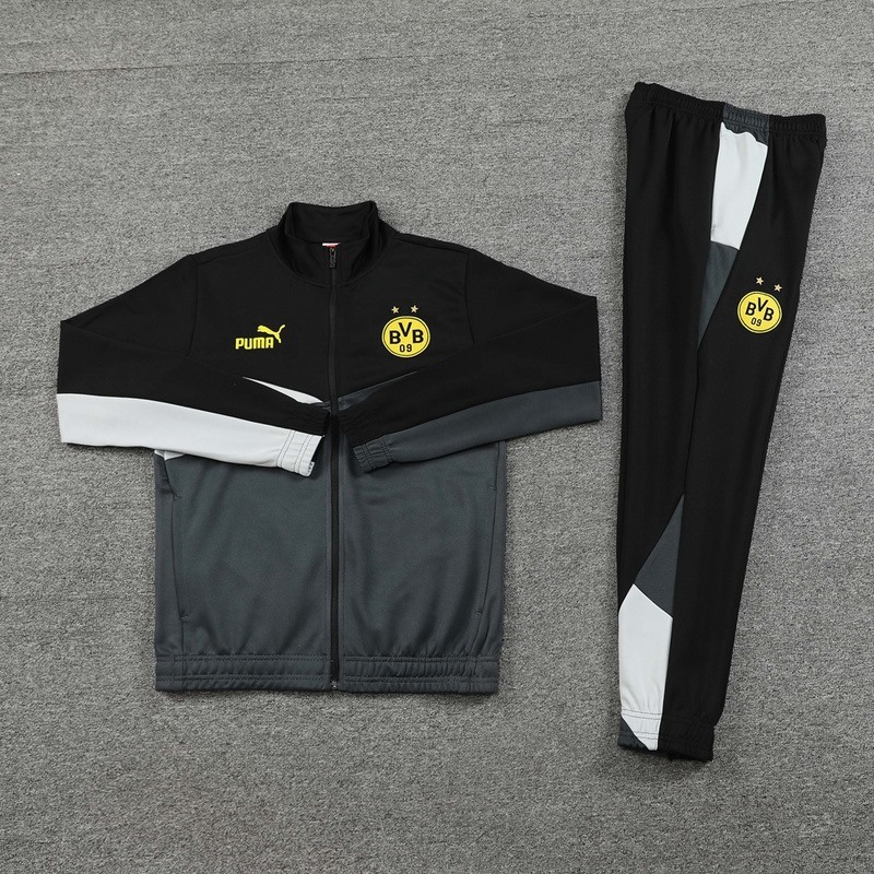 2024 Dortmund black gray Jacket Training Suit Set Football Team Shirt Sports Fashion
