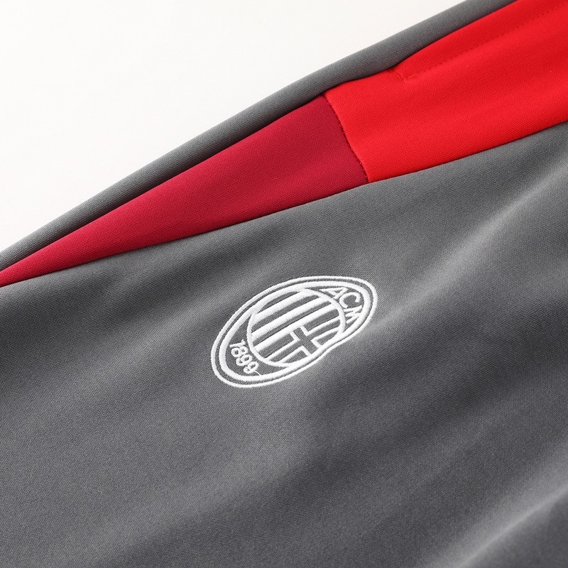 2024 AC Milan Red Grey Jacket Training Suit Set Football Team Shirt Sports Fashion
