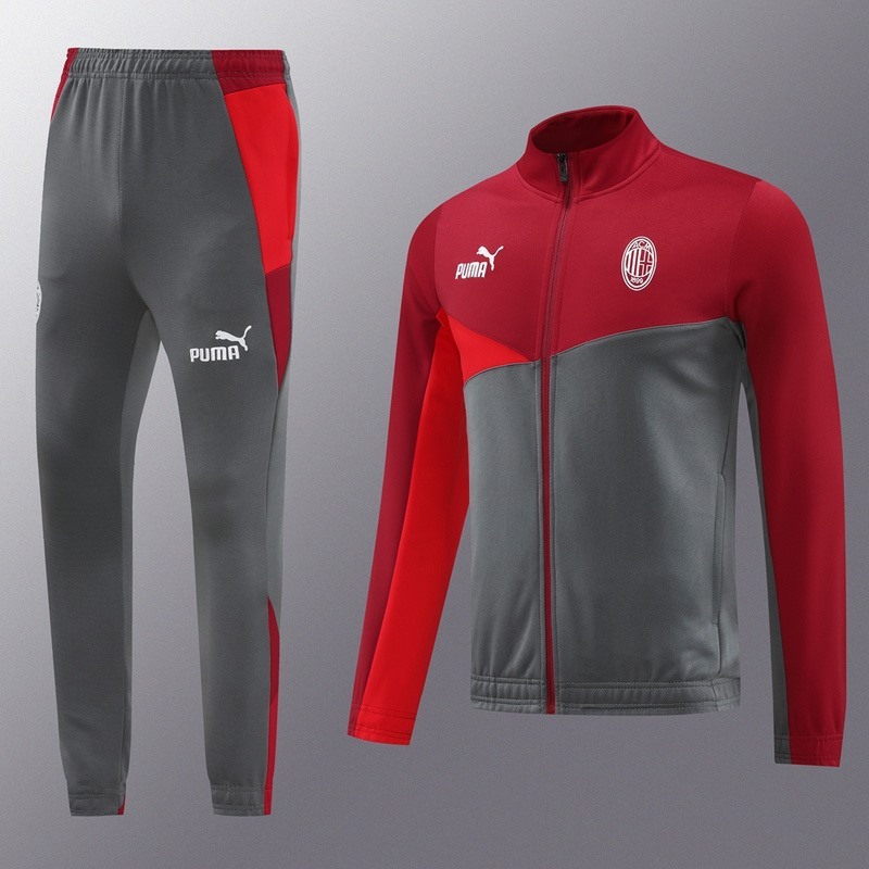 2024 AC Milan Red Grey Jacket Training Suit Set Football Team Shirt Sports Fashion