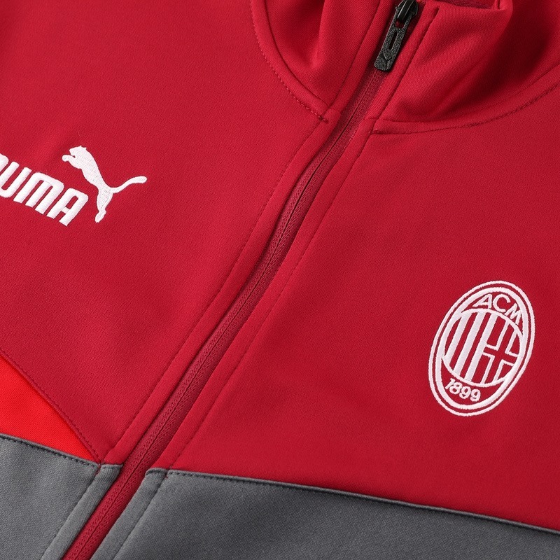 2024 AC Milan Red Grey Jacket Training Suit Set Football Team Shirt Sports Fashion