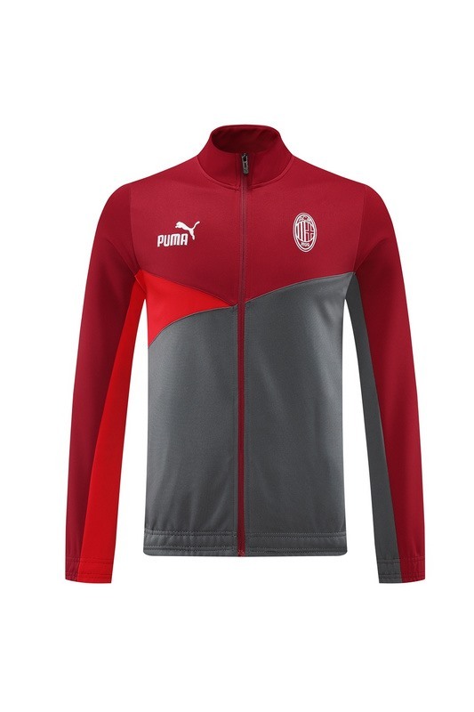 2024 AC Milan Red Grey Jacket Training Suit Set Football Team Shirt Sports Fashion