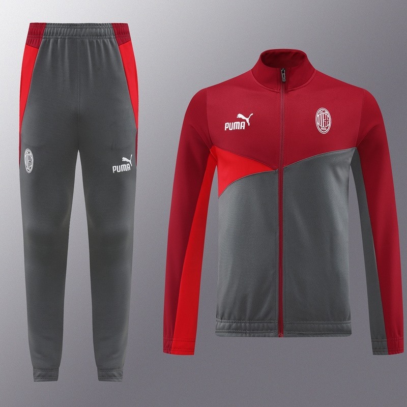 2024 AC Milan Red Grey Jacket Training Suit Set Football Team Shirt Sports Fashion