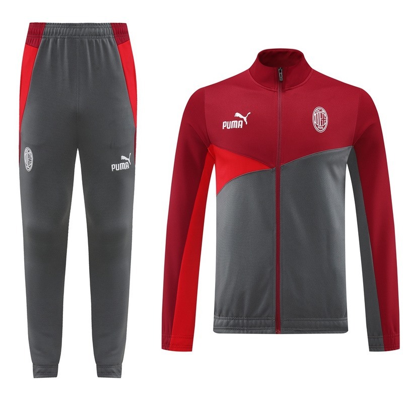2024 AC Milan Red Grey Jacket Training Suit Set Football Team Shirt Sports Fashion