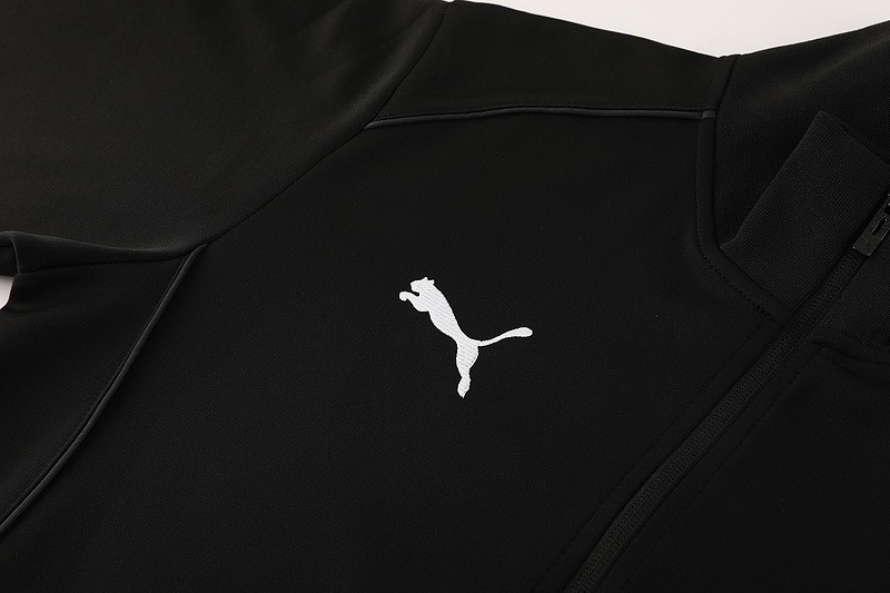 2024 Puma Black Jacket Training Suit Set Football Team Shirt Sports Fashion