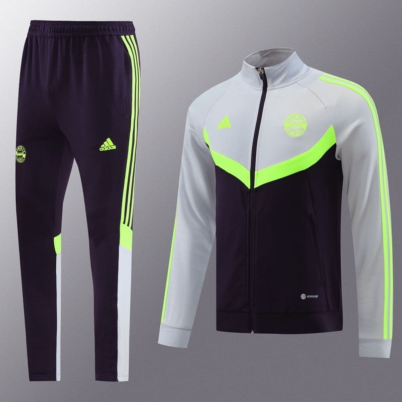 2024 Bayern Munich Grey Purple Jacket Training Suit Set Football Team Shirt Sports Fashion