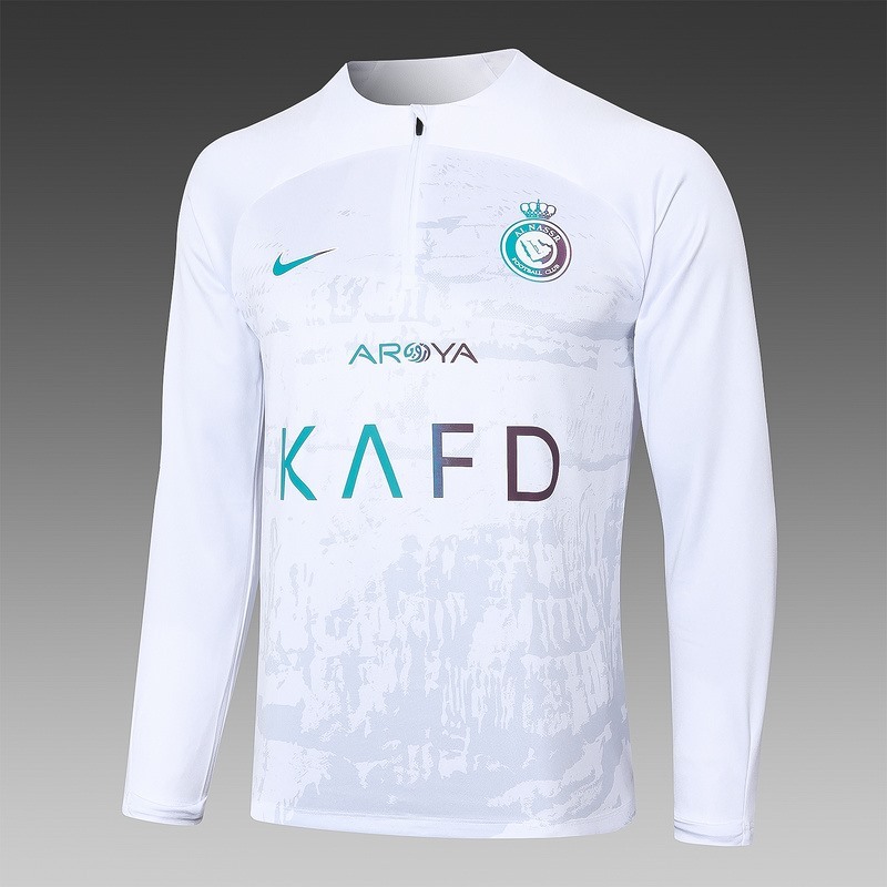 25/26 Al-Nassr white Long-sleeved half-pull training kit Football team kit