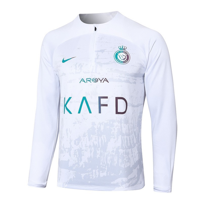 25/26 Al-Nassr white Long-sleeved half-pull training kit Football team kit