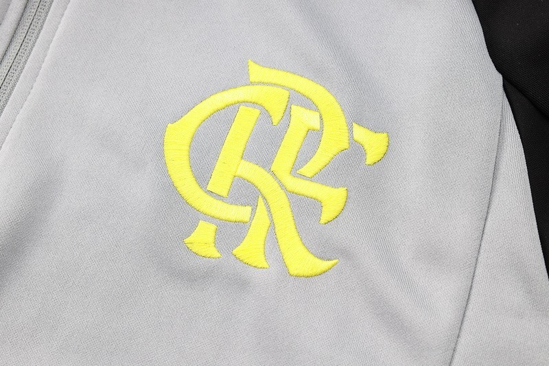 2024 Flamengo Gray Jacket Training Suit Set Football Team Shirt Sports Fashion