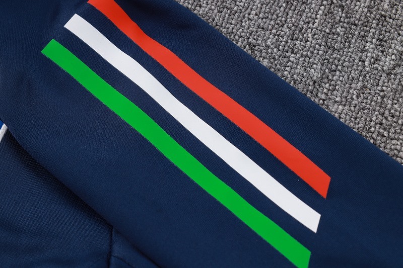 2024 Italy Royal Blue Long-sleeved half-pull training kit Football team kit