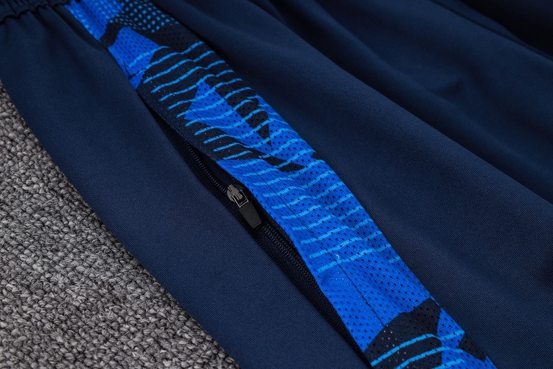 2024 Italy Royal Blue Long-sleeved half-pull training kit Football team kit