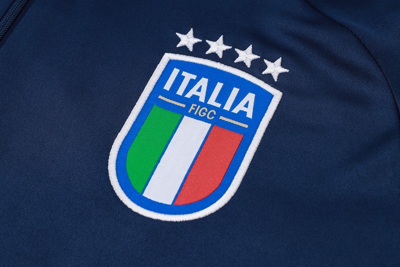 2024 Italy Royal Blue Long-sleeved half-pull training kit Football team kit