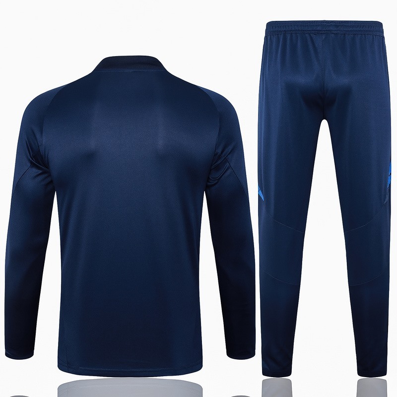 2024 Italy Royal Blue Long-sleeved half-pull training kit Football team kit