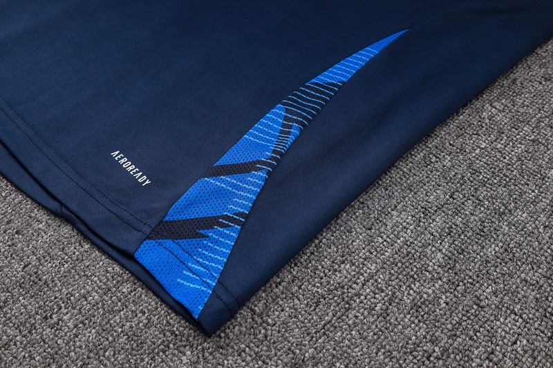 2024 Italy Royal Blue Long-sleeved half-pull training kit Football team kit