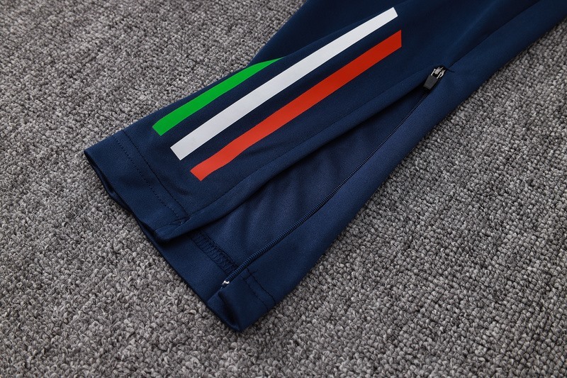 2024 Italy Royal Blue Long-sleeved half-pull training kit Football team kit