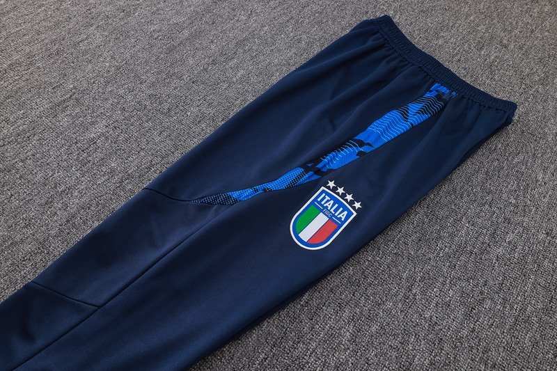 2024 Italy Royal Blue Long-sleeved half-pull training kit Football team kit