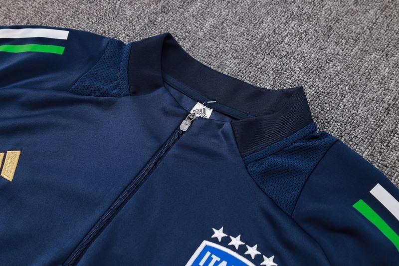 2024 Italy Royal Blue Long-sleeved half-pull training kit Football team kit