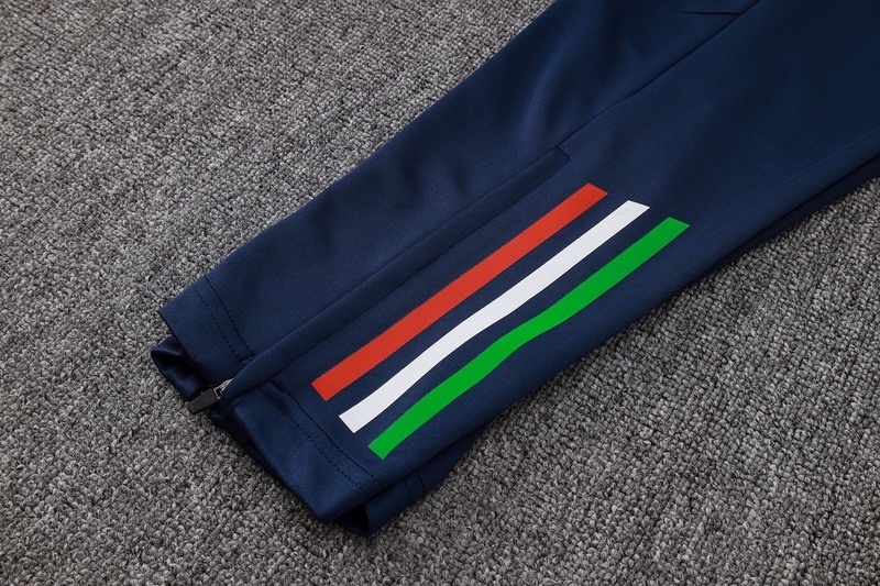 2024 Italy Royal Blue Long-sleeved half-pull training kit Football team kit