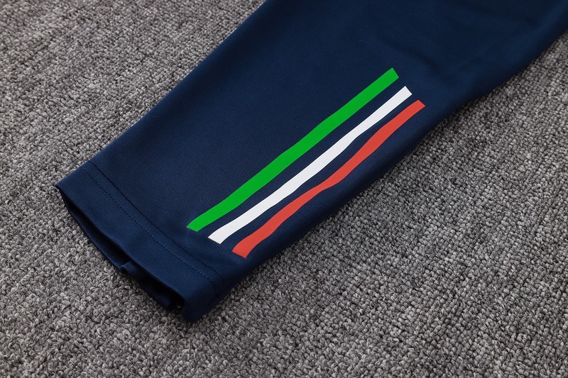 2024 Italy Royal Blue Long-sleeved half-pull training kit Football team kit