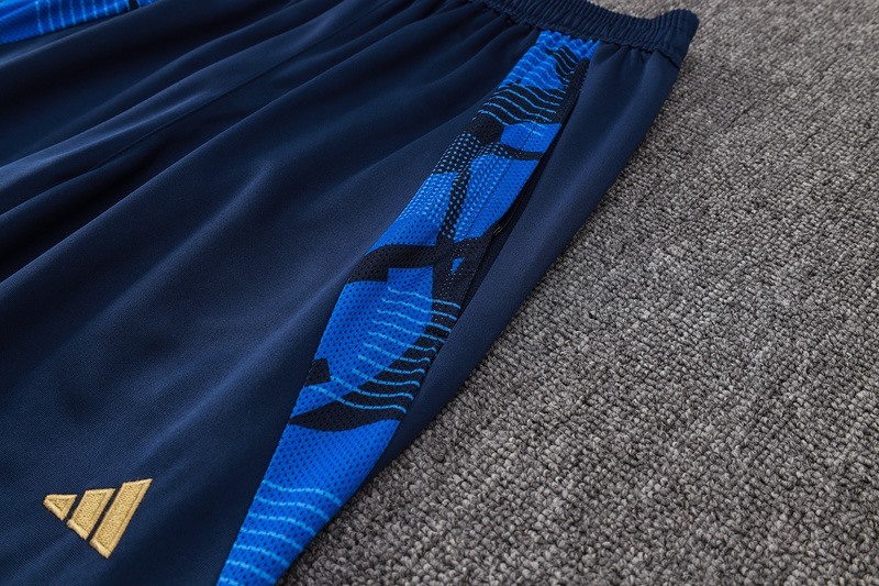2024 Italy Royal Blue Long-sleeved half-pull training kit Football team kit
