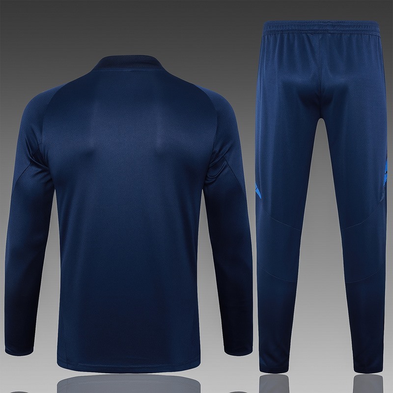 2024 Italy Royal Blue Long-sleeved half-pull training kit Football team kit