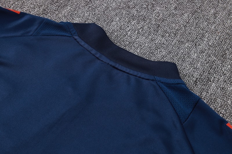 2024 Italy Royal Blue Long-sleeved half-pull training kit Football team kit