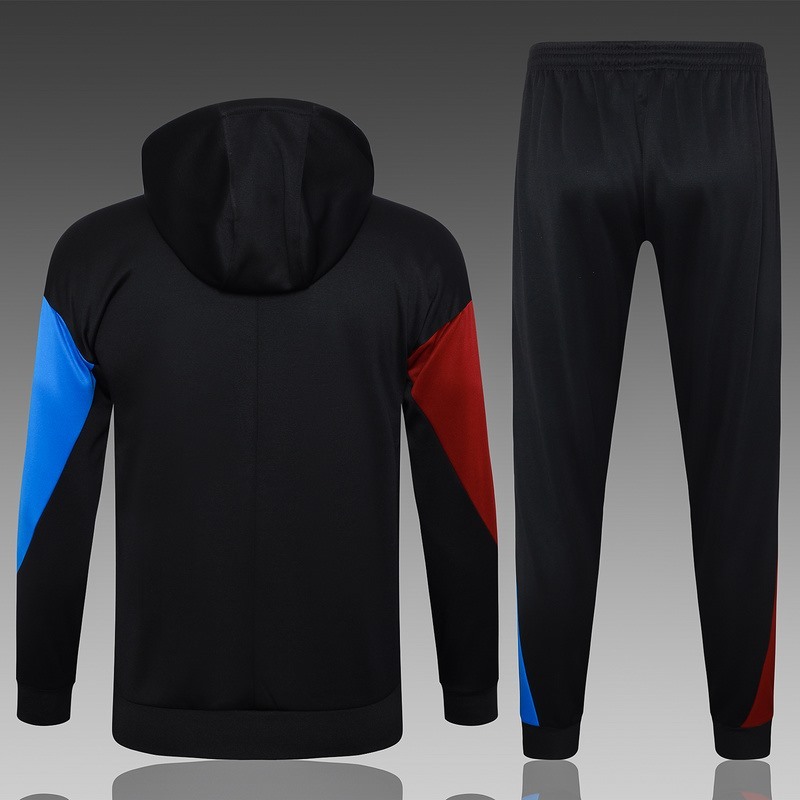 2024 Barcelona Black Hoodie Jacket Kit Set Football Team Shirt Sports Fashion