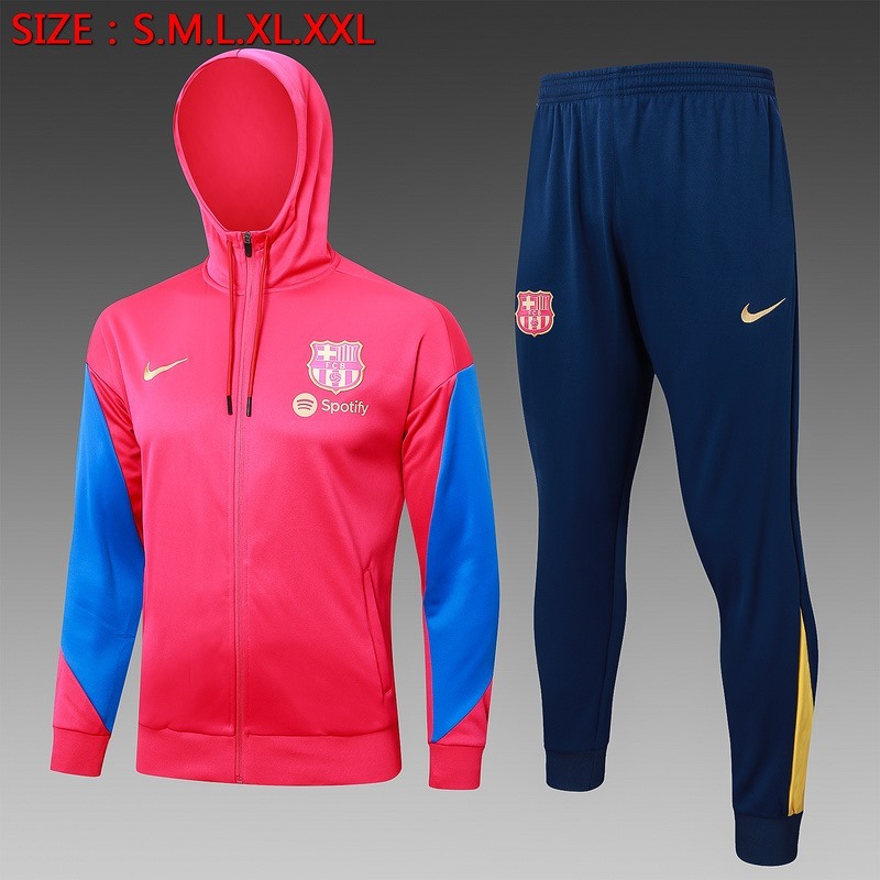 2024 Barcelona Red Hoodie Jacket Kit Set Football Team Shirt Sports Fashion