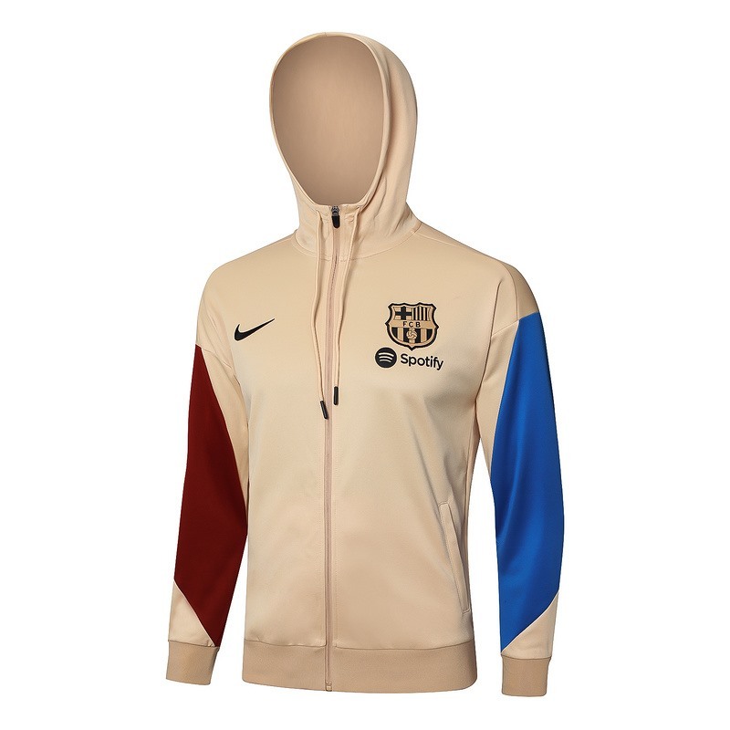 2024 Barcelona khaki Hoodie Jacket Kit Set Football Team Shirt Sports Fashion