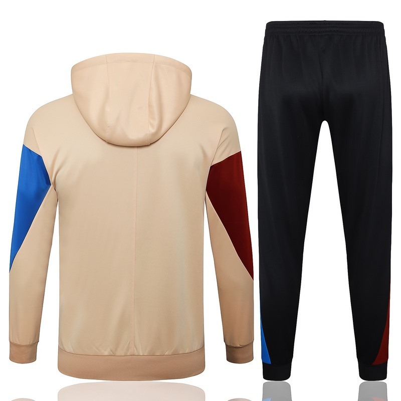 2024 Barcelona khaki Hoodie Jacket Kit Set Football Team Shirt Sports Fashion