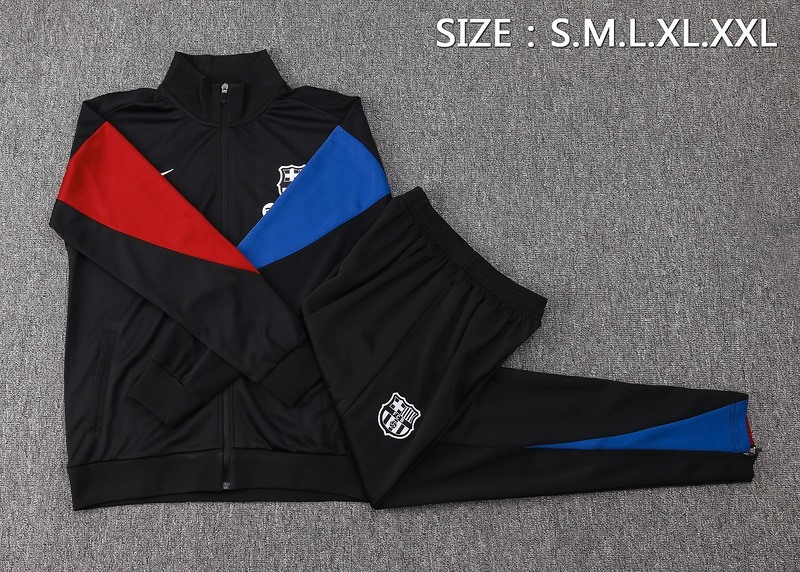 2024 Barcelona Black Jacket Training Suit Set Football Team Shirt Sports Fashion