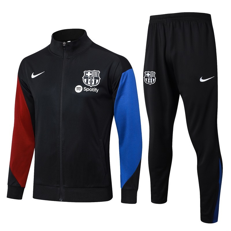 2024 Barcelona Black Jacket Training Suit Set Football Team Shirt Sports Fashion