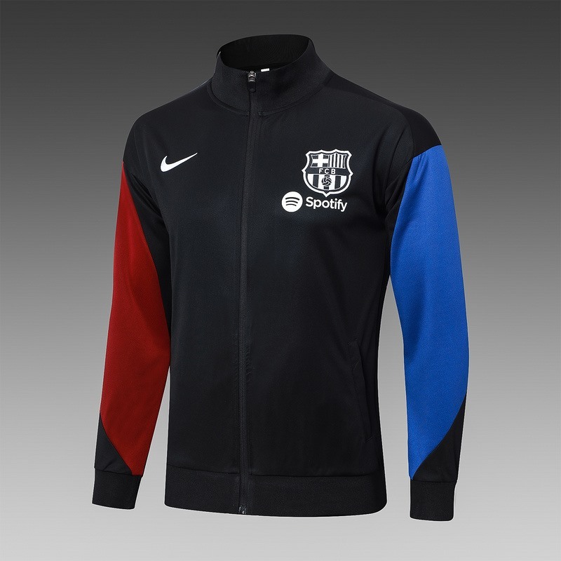 2024 Barcelona Black Jacket Training Suit Set Football Team Shirt Sports Fashion