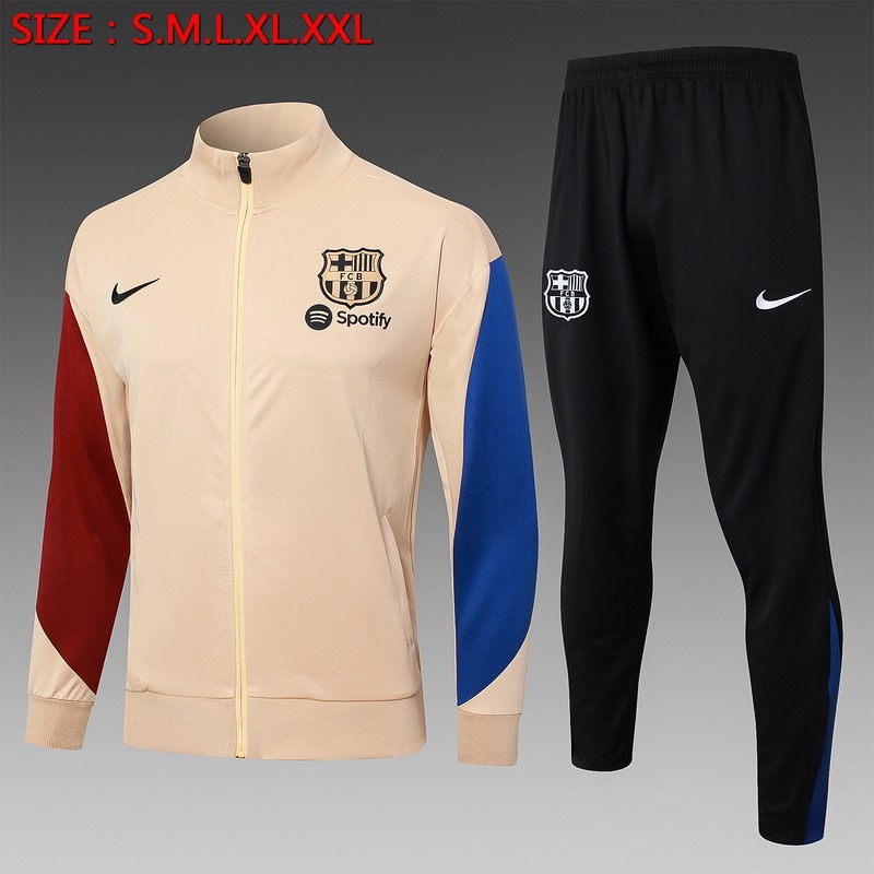 2024 Barcelona Khaki Jacket Training Suit Set Football Team Shirt Sports Fashion