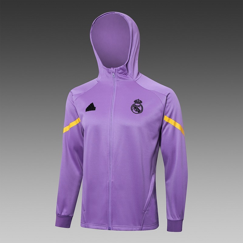 2024 Real Madrid Purple Hoodie Jacket Kit Set Football Team Shirt Sports Fashion