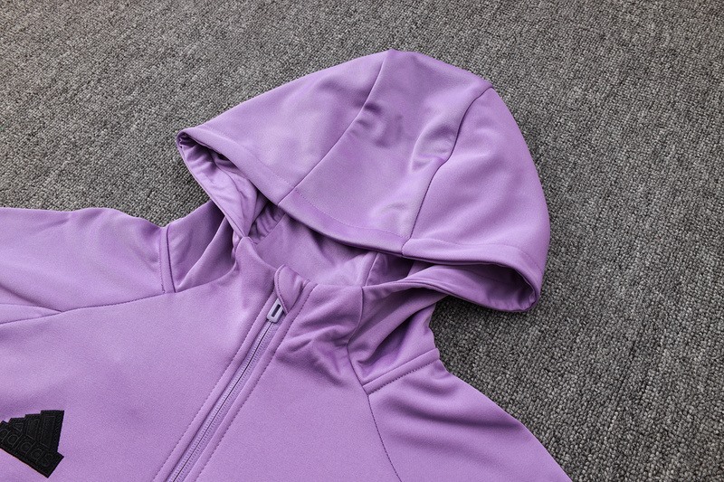 2024 Real Madrid Purple Hoodie Jacket Kit Set Football Team Shirt Sports Fashion