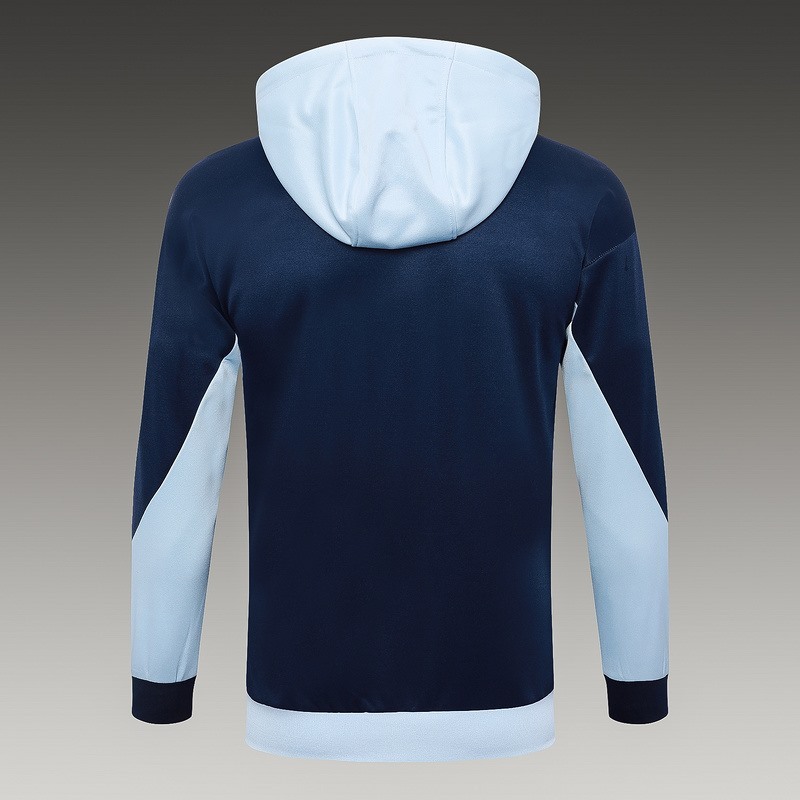 2024 France Sky Blue Hoodie Jacket Kit Set Football Team Shirt Sports Fashion