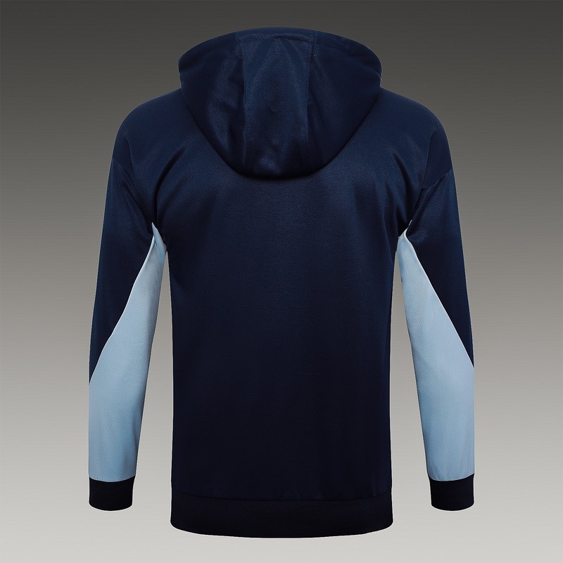 2024 France Royal Blue Hoodie Jacket Kit Set Football Team Shirt Sports Fashion