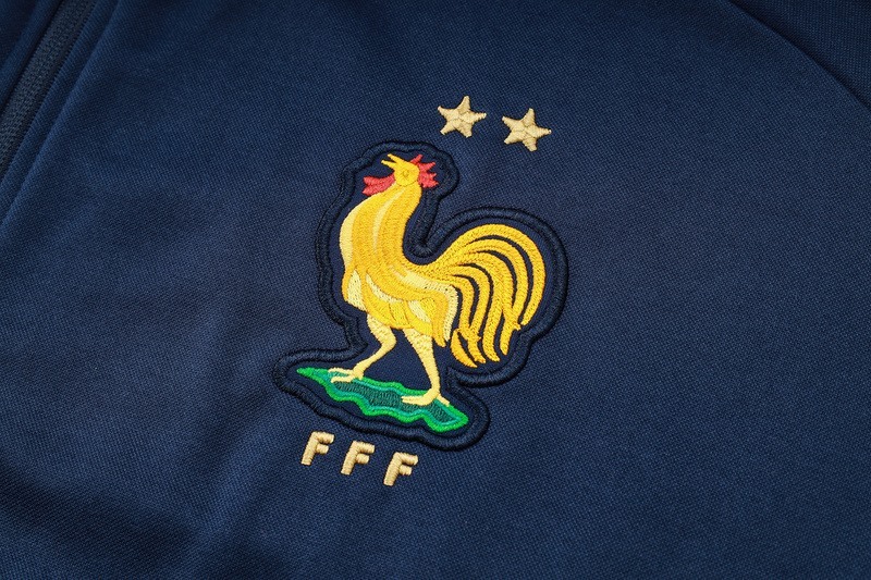 2024 France Royal Blue Hoodie Jacket Kit Set Football Team Shirt Sports Fashion