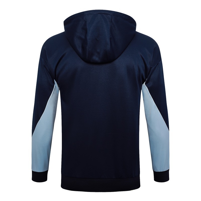 2024 France Royal Blue Hoodie Jacket Kit Set Football Team Shirt Sports Fashion